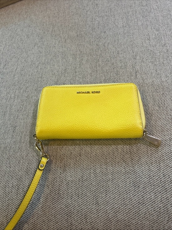 Michael Kors Handbags - Michael Kors Bright Yellow Zip Wristlet